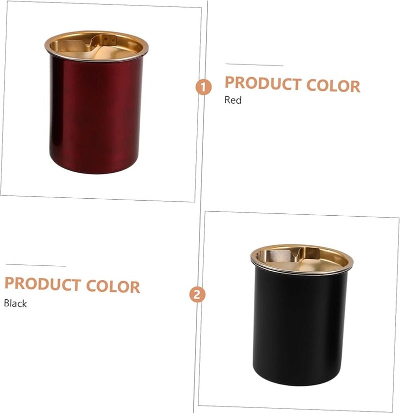 مطفأة سجائر من الفولاذ المقاوم للصدأ مقاومة للرياح مع غطاء للاستخدام في الهواء الطلق والشرفة والمكتب والمنزل وعلى سطح المكتب - Image 3